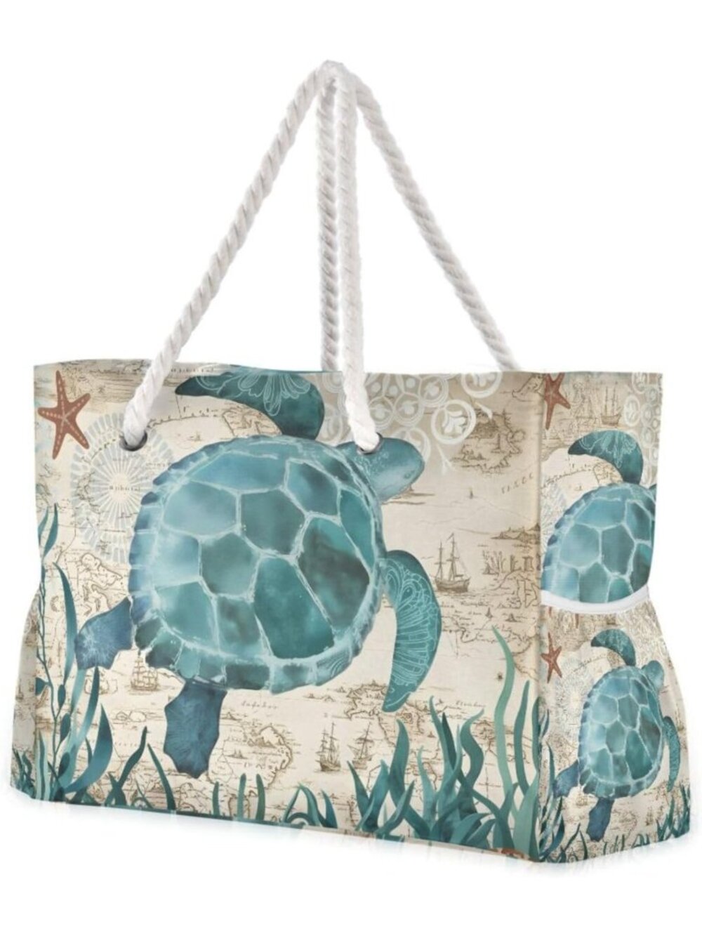 Large Water-Resistant Canvas Tote Bag - Stylish Beach & Gym Shoulder Bag for